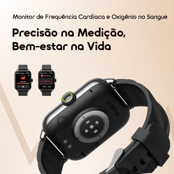 Watch 6 Nano Relógio inteligente com ecrã TFT totalmente sensível ao toque de 1,52"