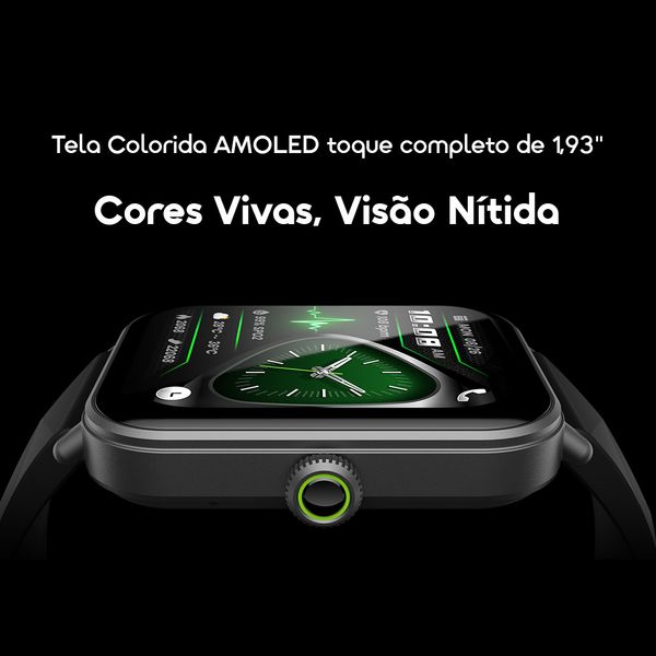 Watch Nova 2 Lite Relógio inteligente com ecrã a cores AMOLED totalmente sensível ao toque de 1,93 polegadas