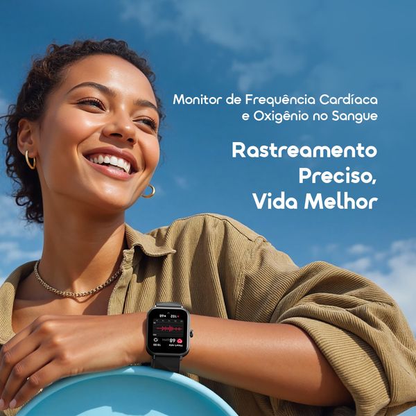 Watch Nova 2 Lite Relógio inteligente com ecrã a cores AMOLED totalmente sensível ao toque de 1,93 polegadas