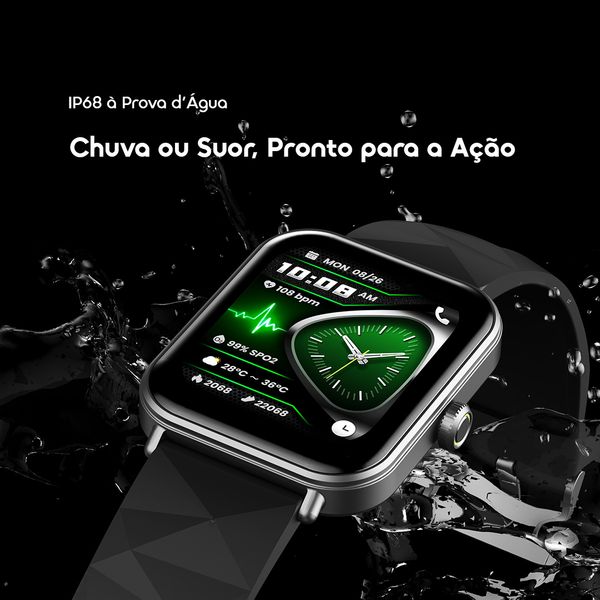 Watch Nova 2 Lite Relógio inteligente com ecrã a cores AMOLED totalmente sensível ao toque de 1,93 polegadas