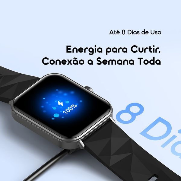 Watch Nova 2 Lite Relógio inteligente com ecrã a cores AMOLED totalmente sensível ao toque de 1,93 polegadas