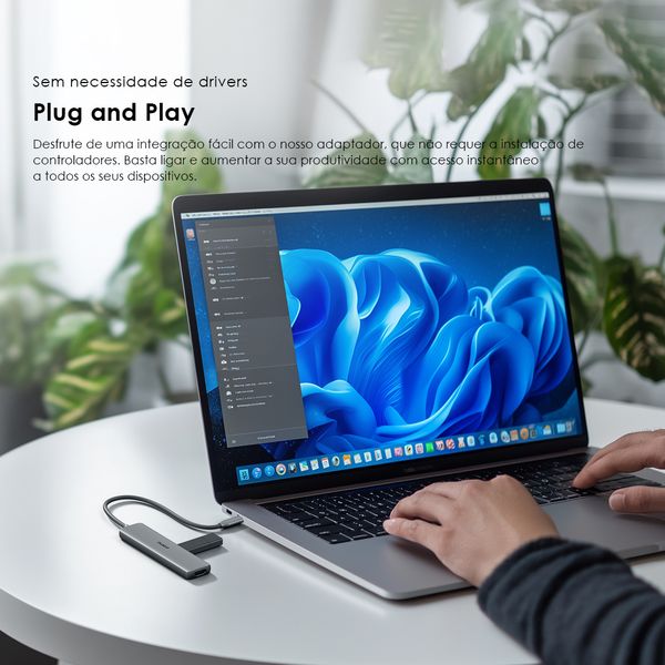 PowerTrans Adaptador multifunções USB-C 7 em 1