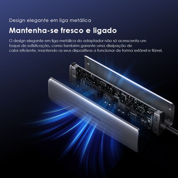 PowerTrans Adaptador multifunções USB-C 7 em 1