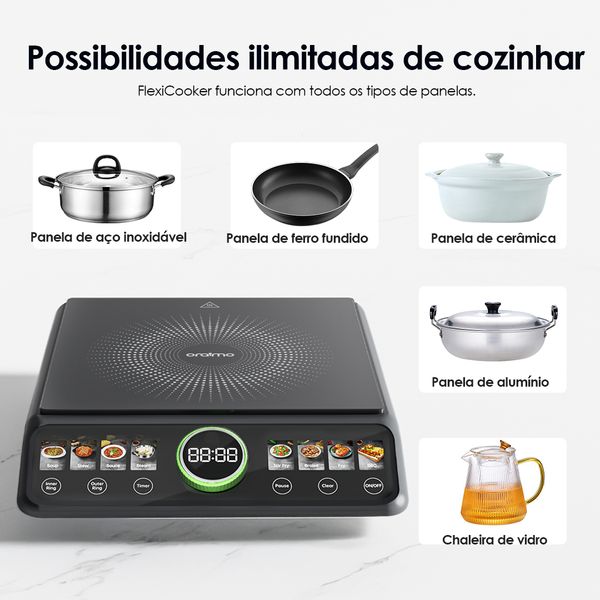 FlexiCooker Placa de aquecimento elétrica em cerâmica de 2200 W