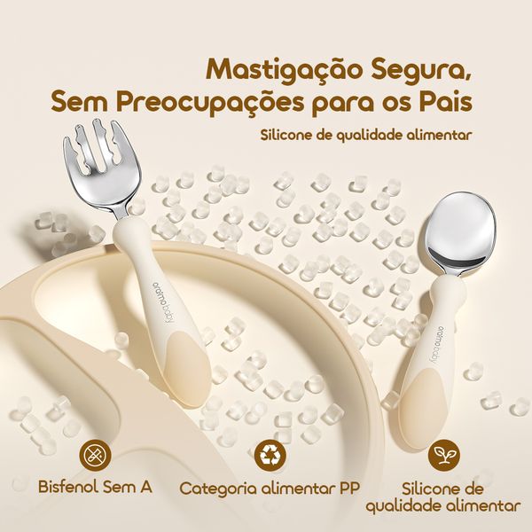 BabyFeast Utensílios de jantar em silicone para bebés