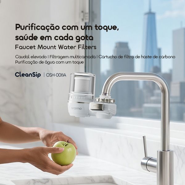 CleanSip Sistema de filtragem de água multicamada para montagem em torneira
