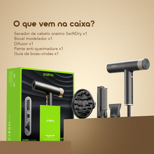 Swift Dry Secador de cabelo com motor de alta velocidade