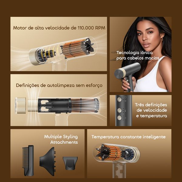 Swift Dry Secador de cabelo com motor de alta velocidade