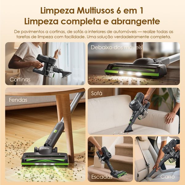 CyberVac Aspirador vertical sem fios de 180 W