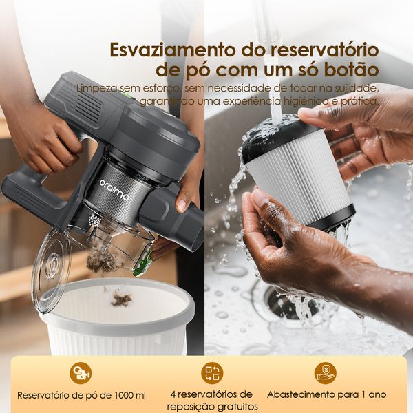 CyberVac Aspirador vertical sem fios de 180 W