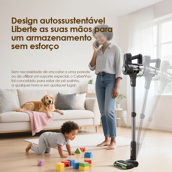CyberVac Aspirador vertical sem fios de 180 W
