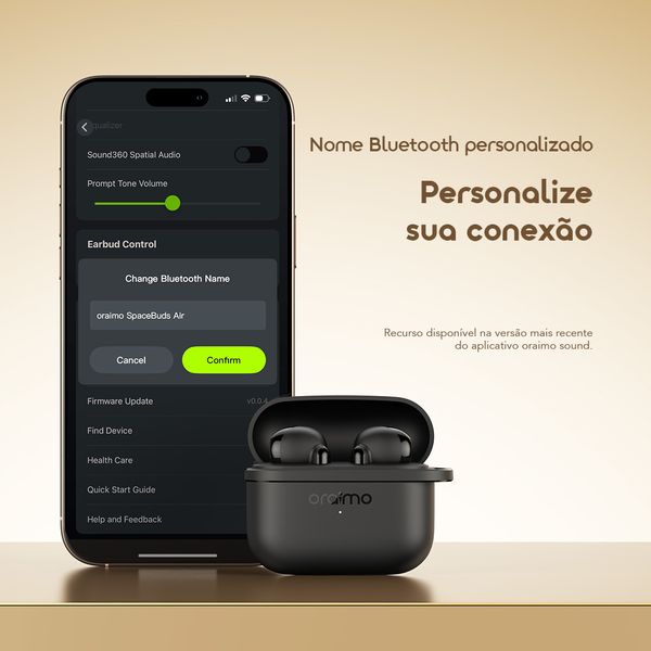 SpaceBuds Air Fones de Ouvido True Wireless com Localizador Inteligente e 38 Horas de Duração
