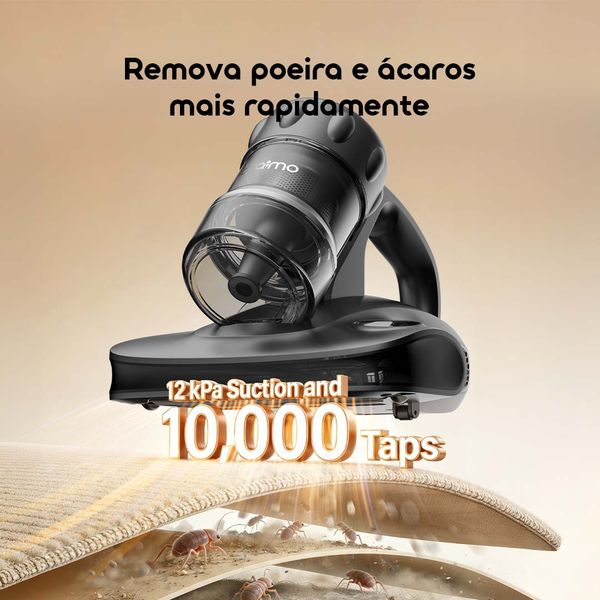 CozyClean Aspirador de Colchão com Sensor de Ácaros e Sucção de 12kPa