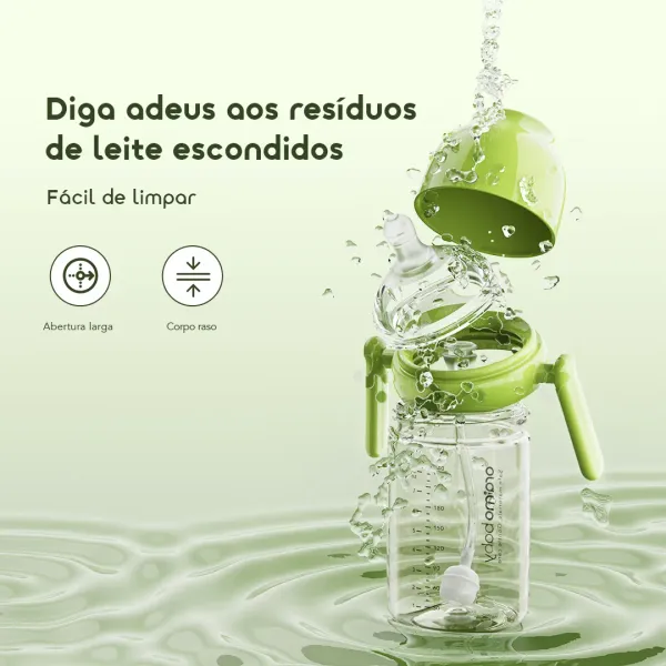 PureDrink 240& HandPump Biberão de 240ml em PPSU e bomba tira-leite manual leve e suave, livre de BPA.