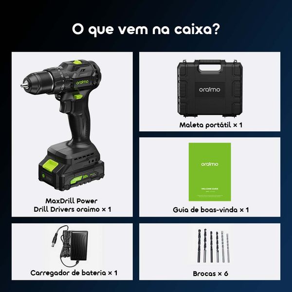 MaxDrill Berbequim/Aparafusador Elétrico Versátil Sem Fio de 20V