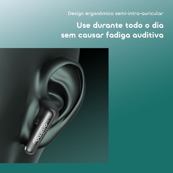 SpaceBuds Air+ Auscultadores sem fios verdadeiros com textura metálica e classificação IPX4.