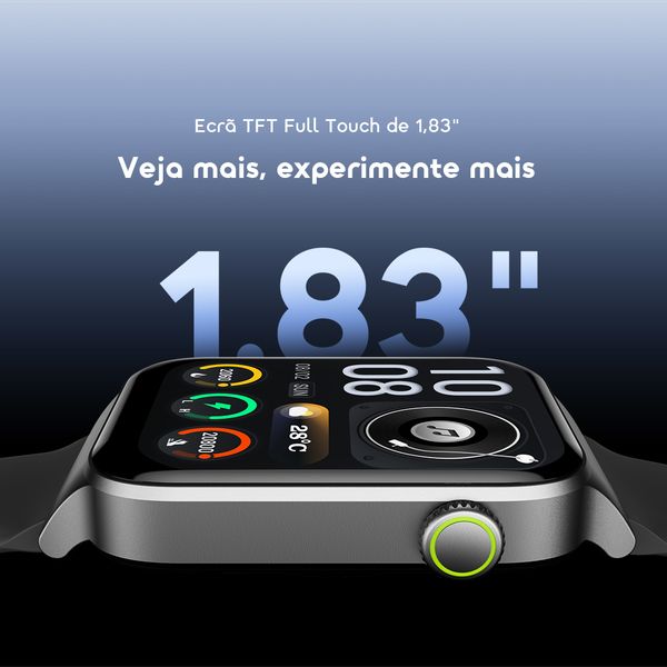watch 6 max Relógio inteligente com ecrã tátil de 1,83 polegadas e bateria com duração de 28 dias