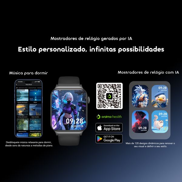 watch 6 max Relógio inteligente com ecrã tátil de 1,83 polegadas e bateria com duração de 28 dias