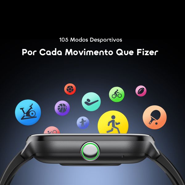 watch 6 max Relógio inteligente com ecrã tátil de 1,83 polegadas e bateria com duração de 28 dias