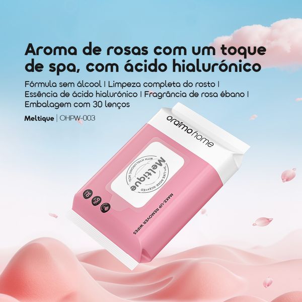 Meltique 1*30 Lenços Desmaquilhantes com Ácido Hialurónico Sem Álcool