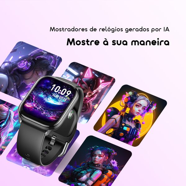 Watch 6 Lite Relógio inteligente de 2,01 polegadas com interface de utilizador moderna.