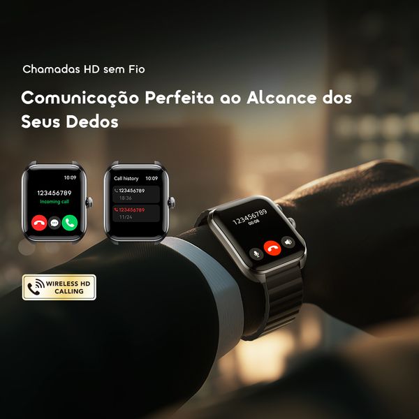 Watch Nova 2 Relógio inteligente com ecrã táctil curvo AMOLED de 2,01" e classificação IP68