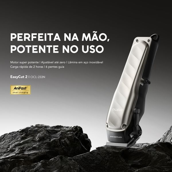 EasyCut 2 Máquina de cortar cabelo super potente de 10 W com carregamento rápido