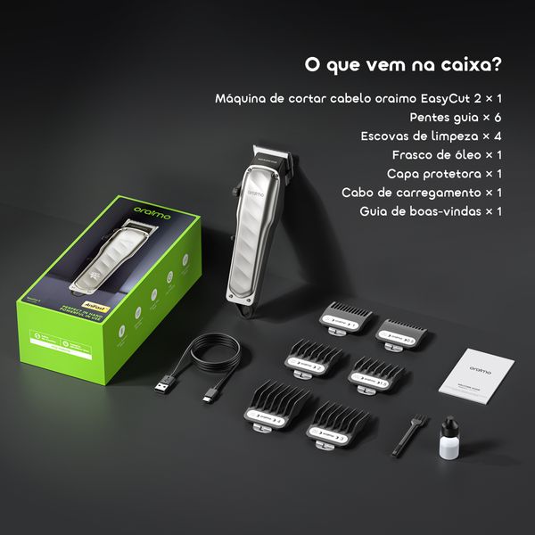 EasyCut 2 Máquina de cortar cabelo super potente de 10 W com carregamento rápido
