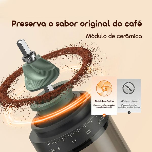 BeanGrind Moinho de café portátil de precisão