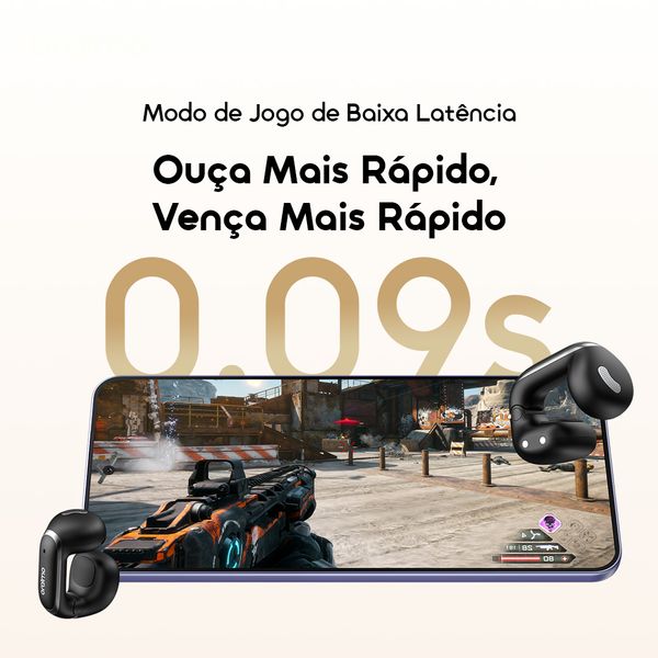 OpenSnap N2 Auscultadores sem fios de carregamento rápido com graves profundos e design aberto