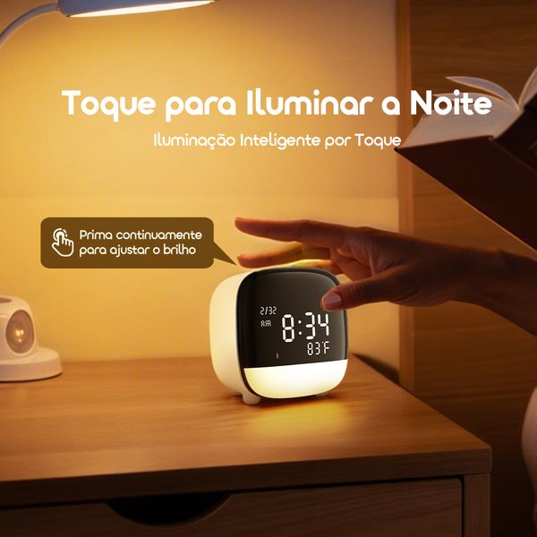 ClockPoint Plus Relógio digital multifunções recarregável com luz sensível ao toque