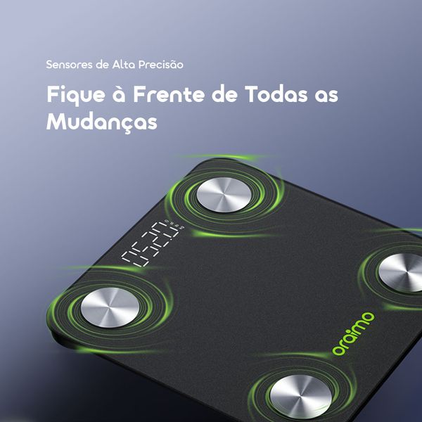 FitScale Balança de gordura corporal inteligente com LED