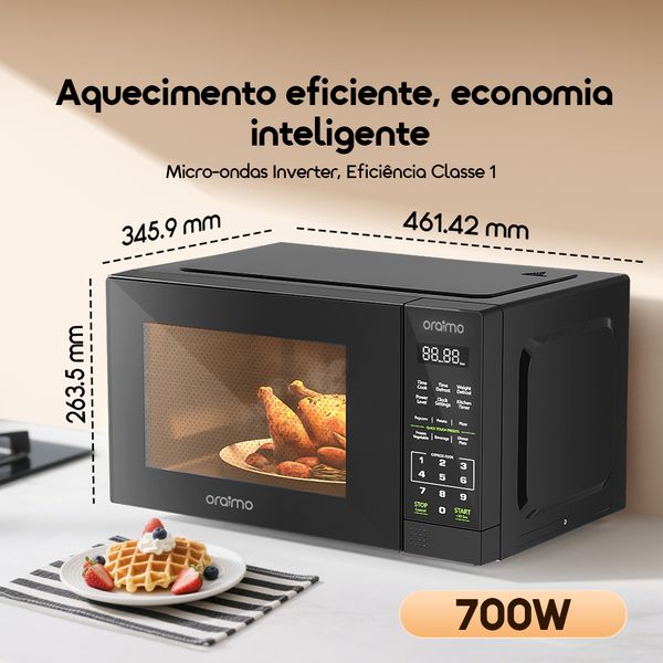 InfiWave Lite Forno micro-ondas com ecrã táctil de 23 litros e poupança de energia