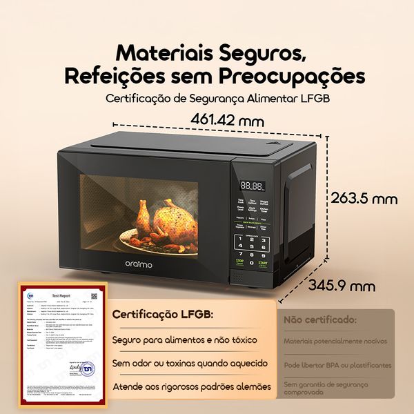InfiWave Lite Forno micro-ondas com ecrã táctil de 23 litros e poupança de energia