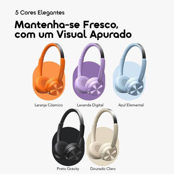 BoomPop Air Auscultadores sem fios leves, supra-auriculares.