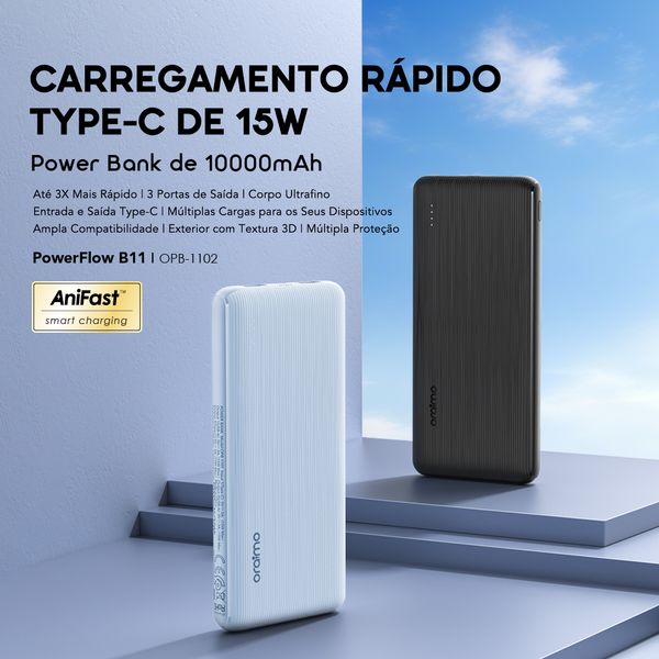 PowerFlow B11 Bateria externa de 10000mAh e 15W