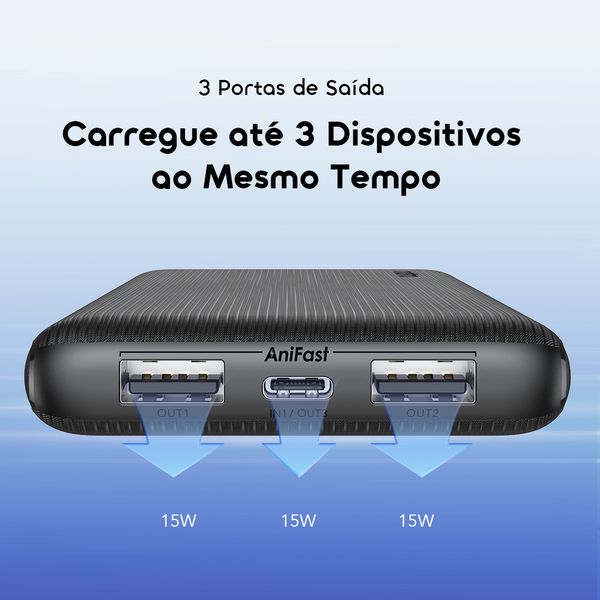 PowerFlow B11 Bateria externa de 10000mAh e 15W