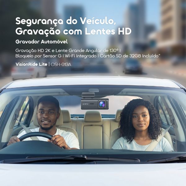 VisionRide Lite Câmara de segurança para gravação em 2K HD para automóvel