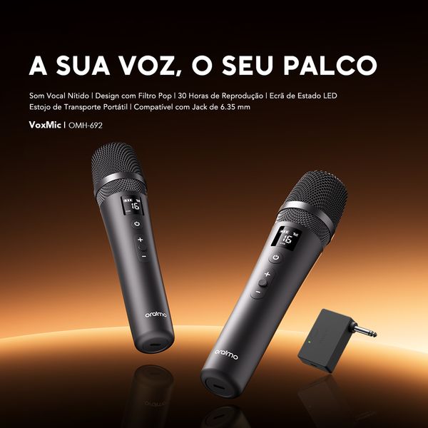 VoxMic Microfone sem fios portátil de longa duração