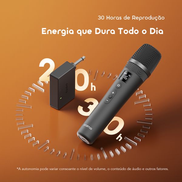 VoxMic Microfone sem fios portátil de longa duração