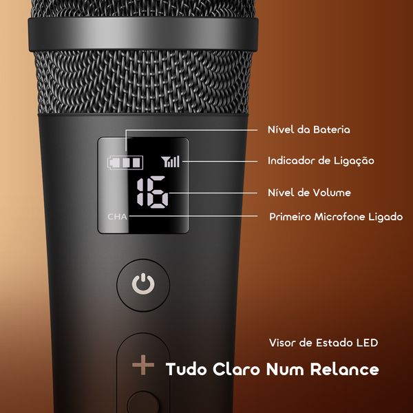 VoxMic Microfone sem fios portátil de longa duração