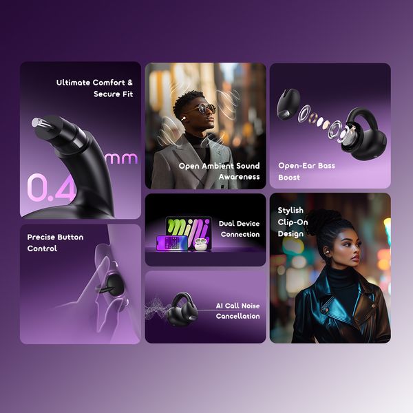 OpenSnap Clip-On True Wireless Headphones