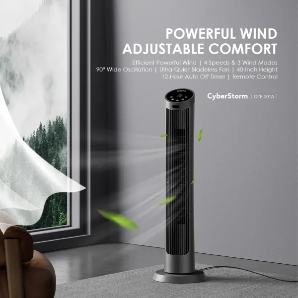 CyberStorm Tower Fan Plus SmartTableFan Bundle Sale