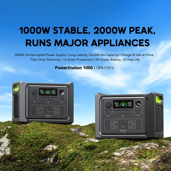PowerStation 1000 1000W Long-Lasting Portable Power Station