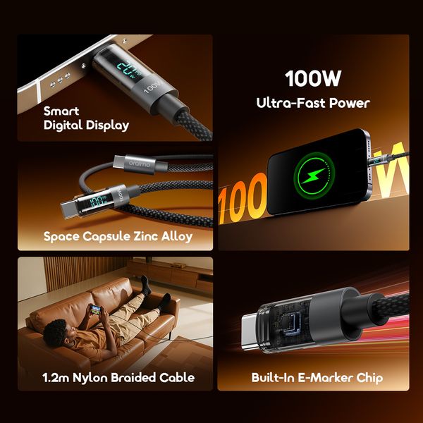 DigiLine 100W Type-C to Type-C Data Cable