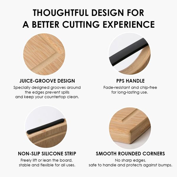 PureChop Durable Bamboo Structure Cutting Boards