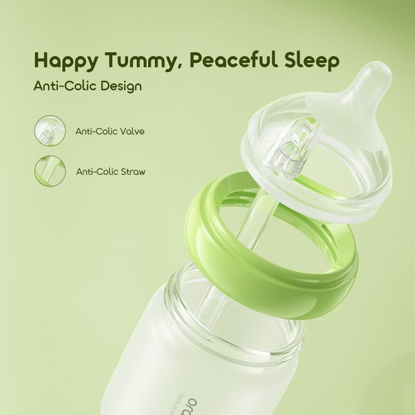 PureBottle 160 160ml Anti-Colic Silicone Glass Baby Bottle