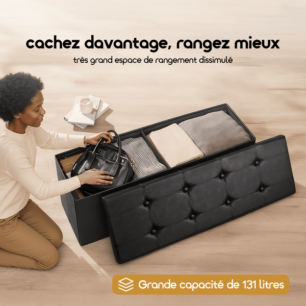 Cozy Plus Grand Coffre Pouf Pliable pour Rangement