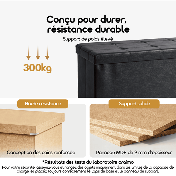 Cozy Plus Grand Coffre Pouf Pliable pour Rangement