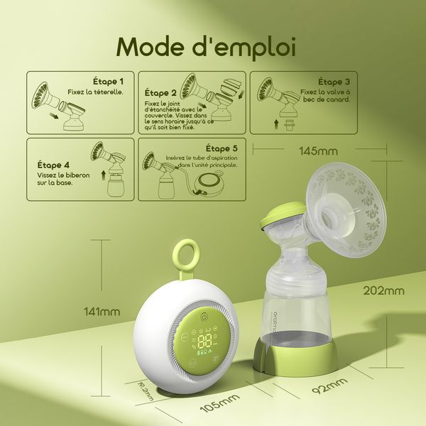 DouPump Tire-lait électrique à micro-vibrations sans BPA